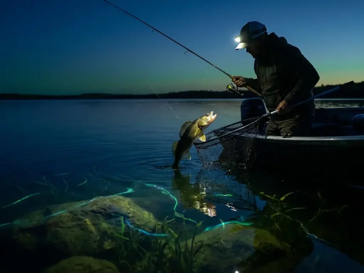 how to catch walleye at night